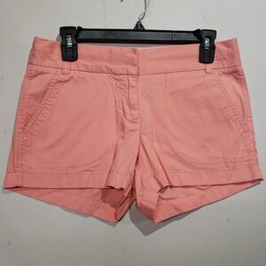 J. Crew Women's  100% Cotton Chino Broken-in Shorts Coral Size 2 US